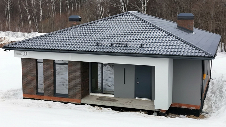 Одноэтажный дом в современном стиле с тремя спальнями 102 м² в КП Совушки